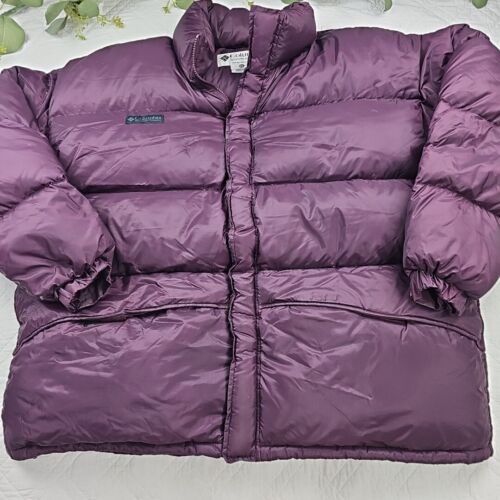 VTG Columbia Purple Puffer Goose Down Jacket Men's Size 2XL - Picture 2 of 10