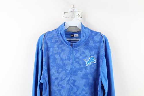 Vintage Y2K NFL Mens Large Camouflage Detroit Lions Football Half Zip Top Jacket - Picture 2 of 14