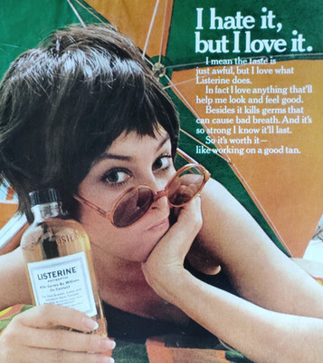 Vintage Retro 1970 Ad Listerine I Hate It But I Love It Kills Germs Bad Breath