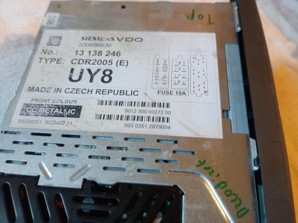 VDO CDR 2005 Opel Autoradio CD Corsa Meriva Omega Signum Vectra 24469306 uy8 TOP - Bild 2 von 3