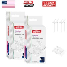 FUNtainer 12 Ounce Insulated Kids Water Bottle Replacement Straws, 4 Straws