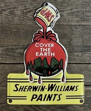Sherwin-Williams Paints, “Cover The Earth”, Embossed Metal Sign, 23.5” x 18”