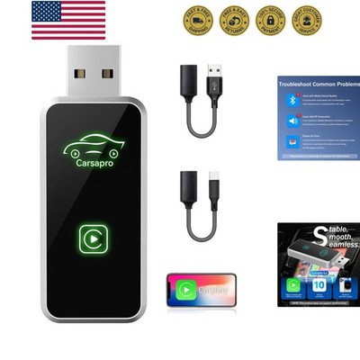 Wireless CarPlay Adapter for iPhone, Dongle Converts Factory Wired CarPlay to...