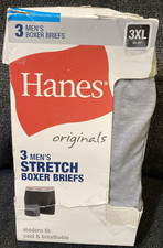 Hanes Originals Men's Boxer Briefs, 3-Pack Assorted Colors Size 3XL 48-50 