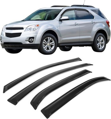 IKON MOTORSPORTS Window Visors Compatible with 2010-2017 Chevy Smoke/Tinted 