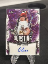 GABE GAECKLE 2025 LEAF VIVID BURSTING WITH TALENT AUTOGRAPH /7 ARKANSAS