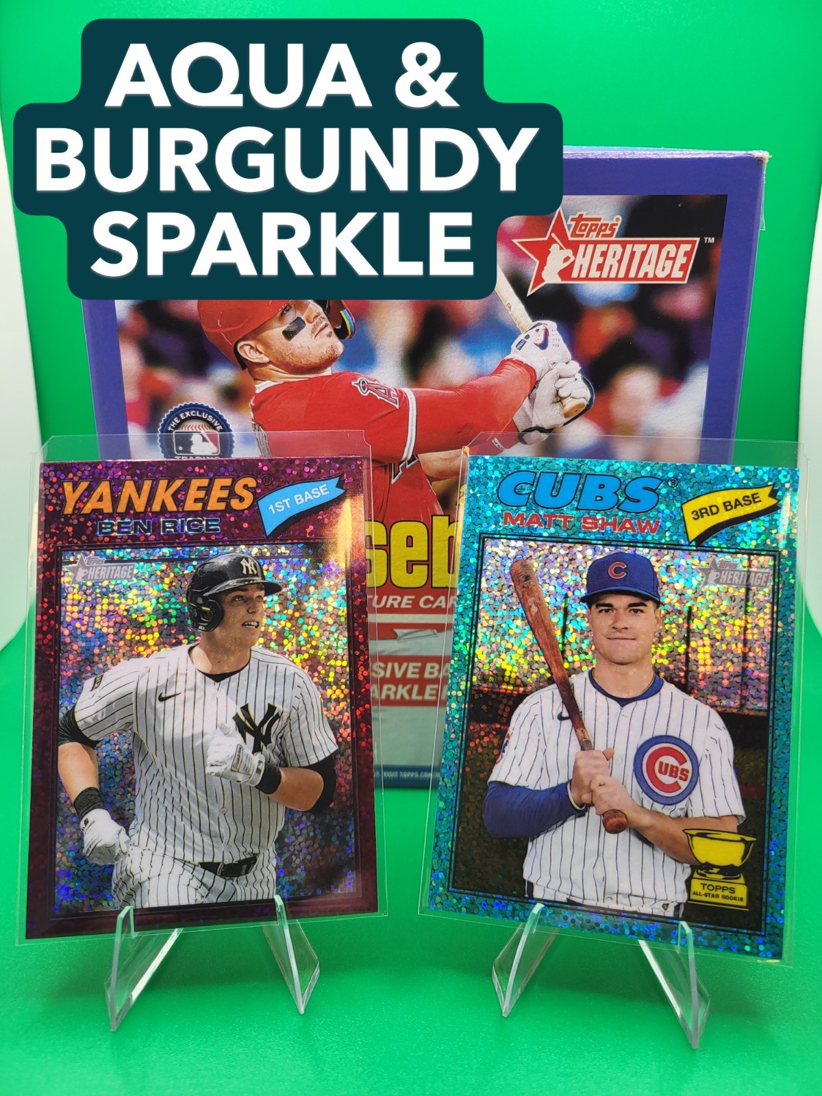 2026 Topps Heritage Aqua & Burgundy Sparkle Pick your Player Complete your Set!