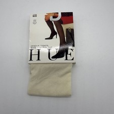 HUE Ivory Opaque Tights with Control Top Size 2 Made in USA