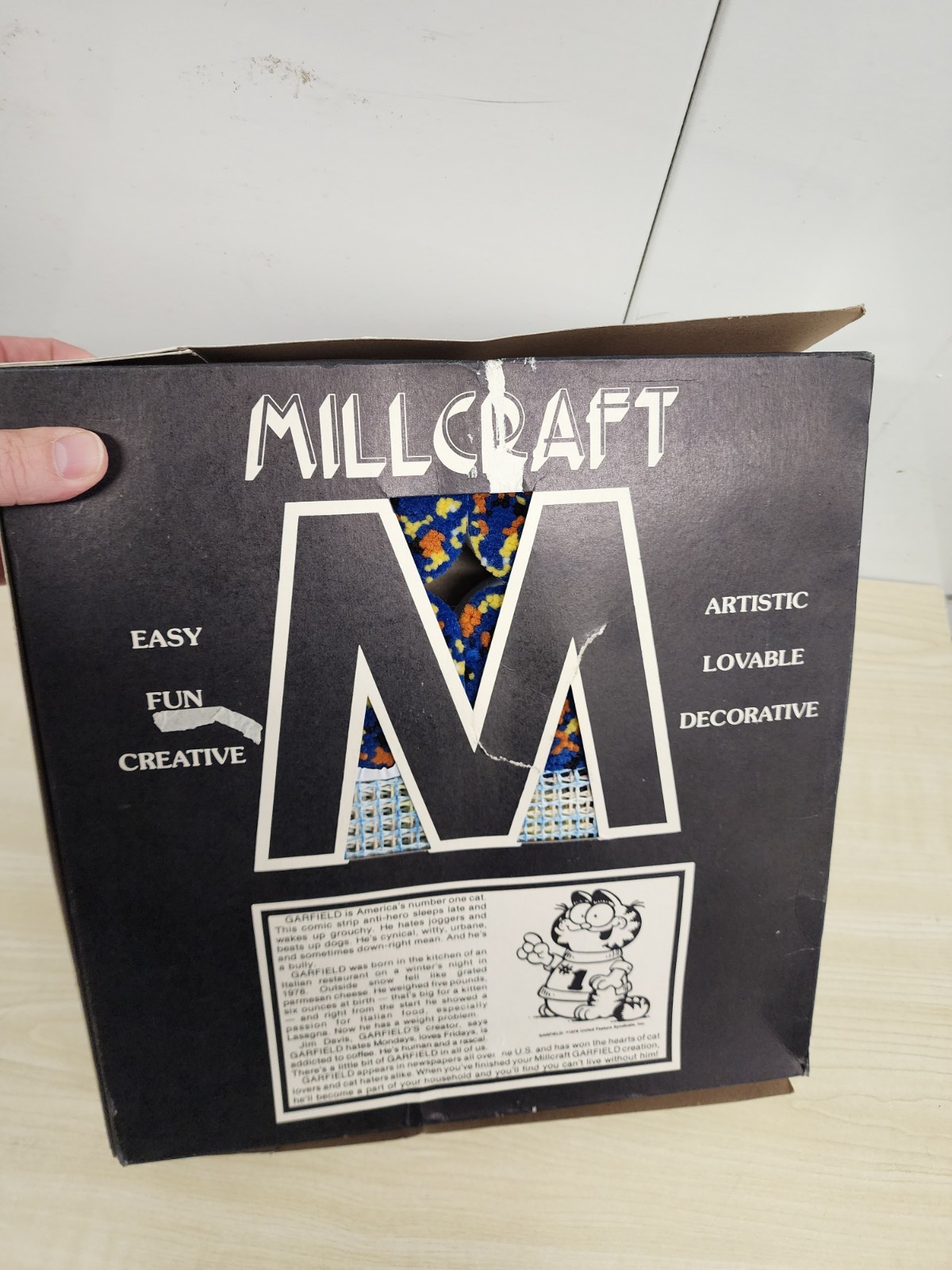 Garfield Latch Hook Rug Kit Vintage Moon Sealed NIB