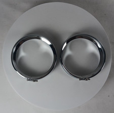 UNBRANDED FOR HARLEY DAVIDSON 4 in CHROME PASSING LAMP RINGS BEZELS W/HARDWARE