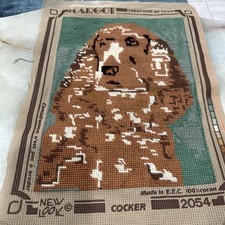 Margot de Paris Cocker Spaniel Needlepoint Canvas French Tapestry 2054 Incomplet