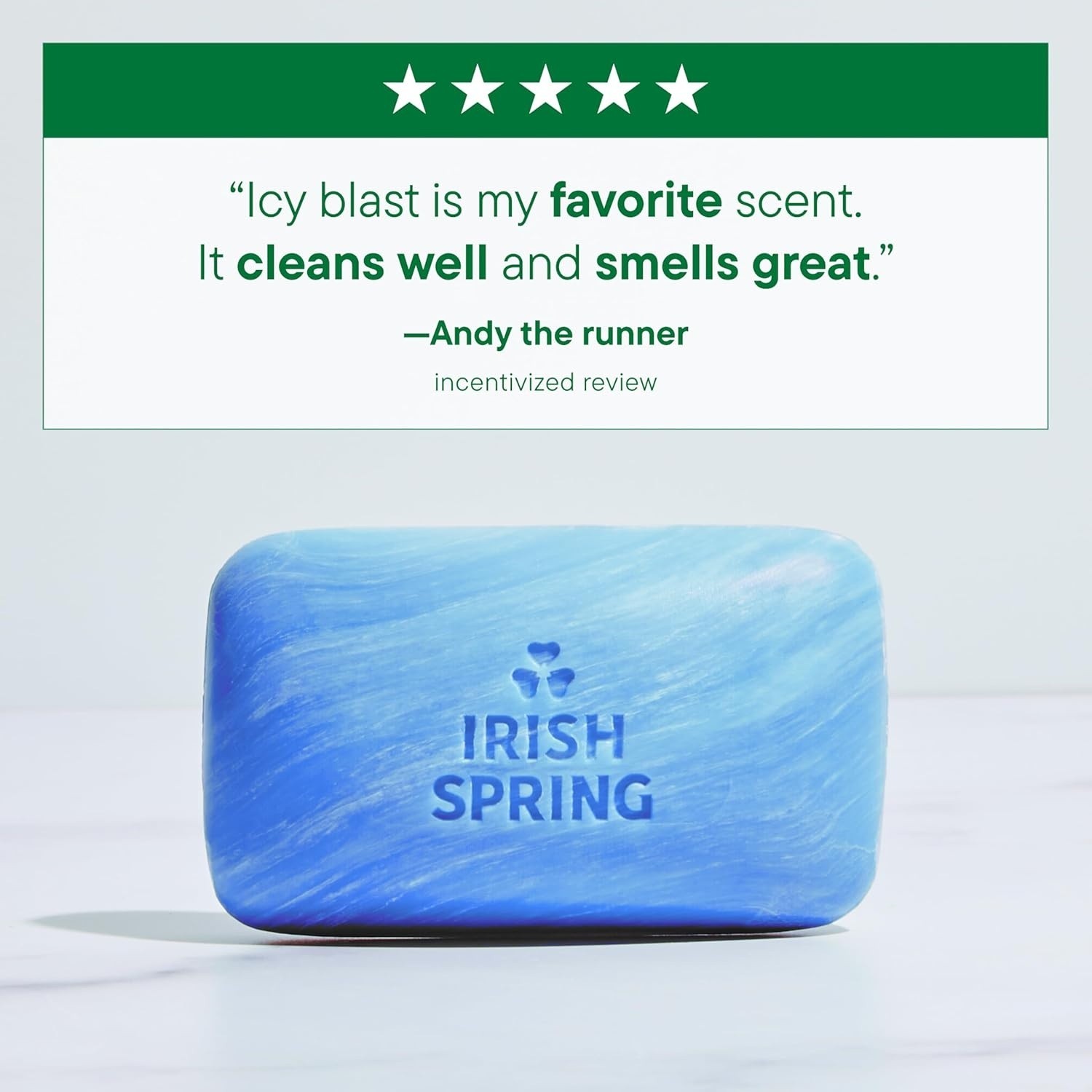 Irish Spring Icy Blast Bar Soap 24 Pack 3.7oz Deodorant Bar Soap, Clean 12 Hours