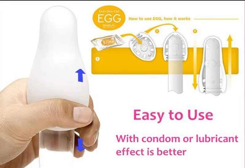 Conjunto de 6 peças de masturbador/acariciador masculino descartável variedade TENGA EGG - Imagem 2 de 4