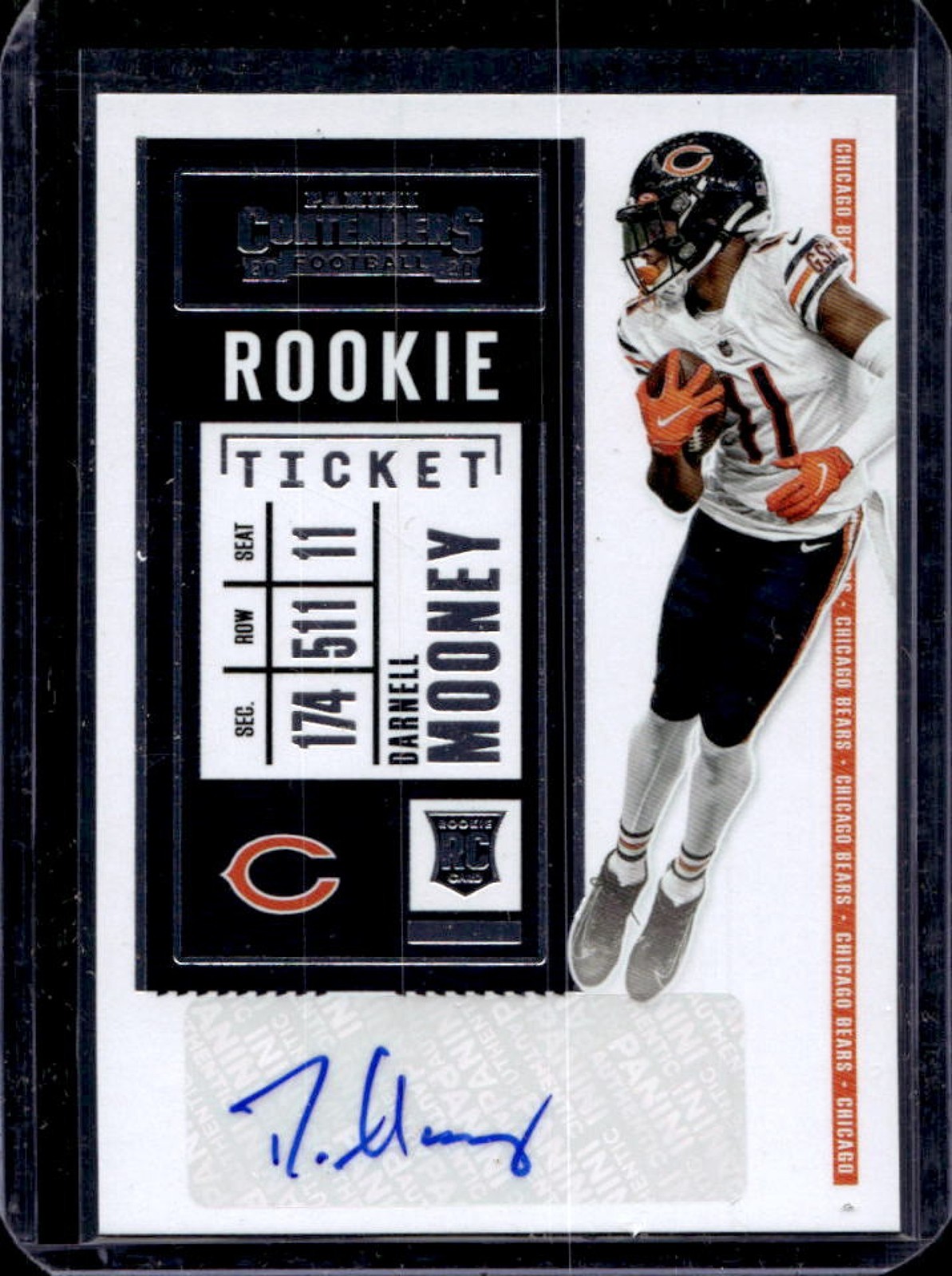 2020 Contenders Darnell Mooney RC Rookie Ticket Auto #204 Bears