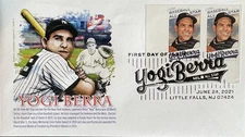 Graebner Chapter 5608A AFDCS NY Yankee Yogi Berra Little Falls NJ Imperf Pair 