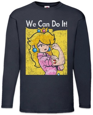 We Can Do It Princess Langarm T-Shirt Angebot Super Gamer Games Geek Mario Nerd