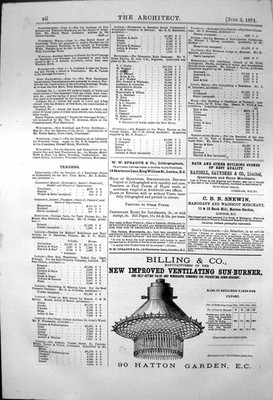 Alte Rechnung neuer verbesserter belüftender Sonnenbrenner C Snewin Mahagoni 1871 viktorianisch
