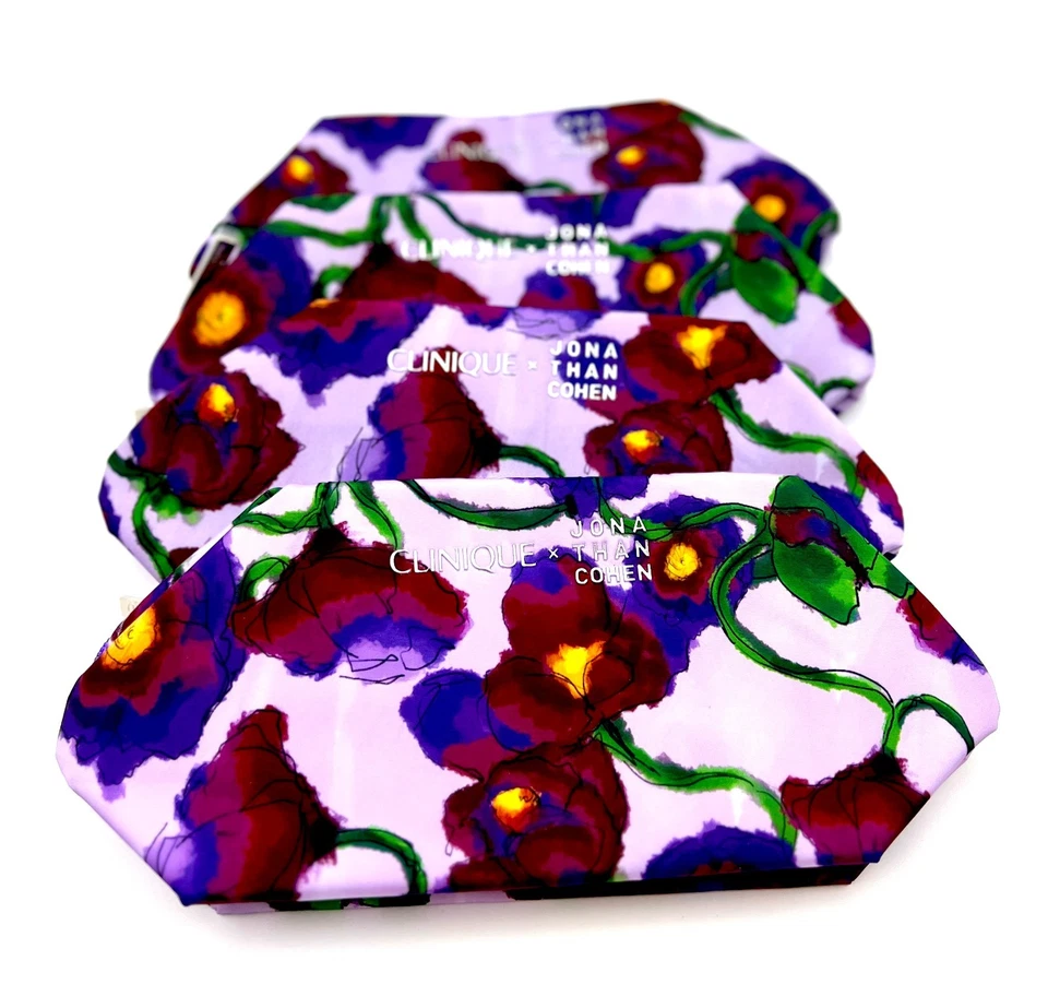 4 Bolsas: Clinique x Jona Than Cohen Bolsa de Maquillaje Cosmético con Estampado de Flores Foto 3 de 4
