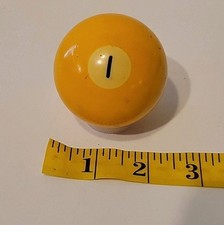 Vintage No. 1 Solid Yellow Pool Ball Billiard 2" Replacement F 