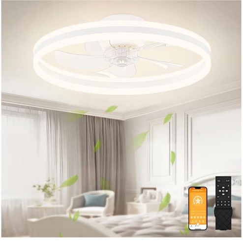 SenDeluz Ceiling Fan Led Fans Lights, 40 cm Reversible Fan with Remote CRACKED.