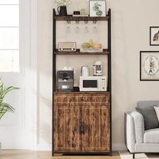 70.8" Standing Baker Racks with Drawer,Large Microwave Storage Racks For Kitchen