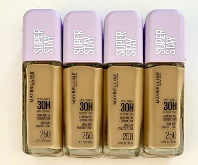4 PACK Maybelline Super Stay LUMI-MATTE Foundation 250 SUN BEIGE Lightweight NEW
