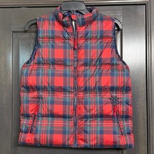 Vineyard Vines NWOT red blue plaid puffer Vest Youth M