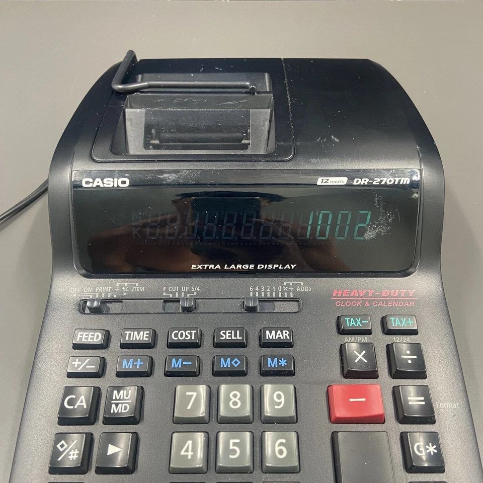 CASIO DR-270TM Extra Large Display Heavy Duty Clock & Calender 12 Digit Tax - Image 2 of 4