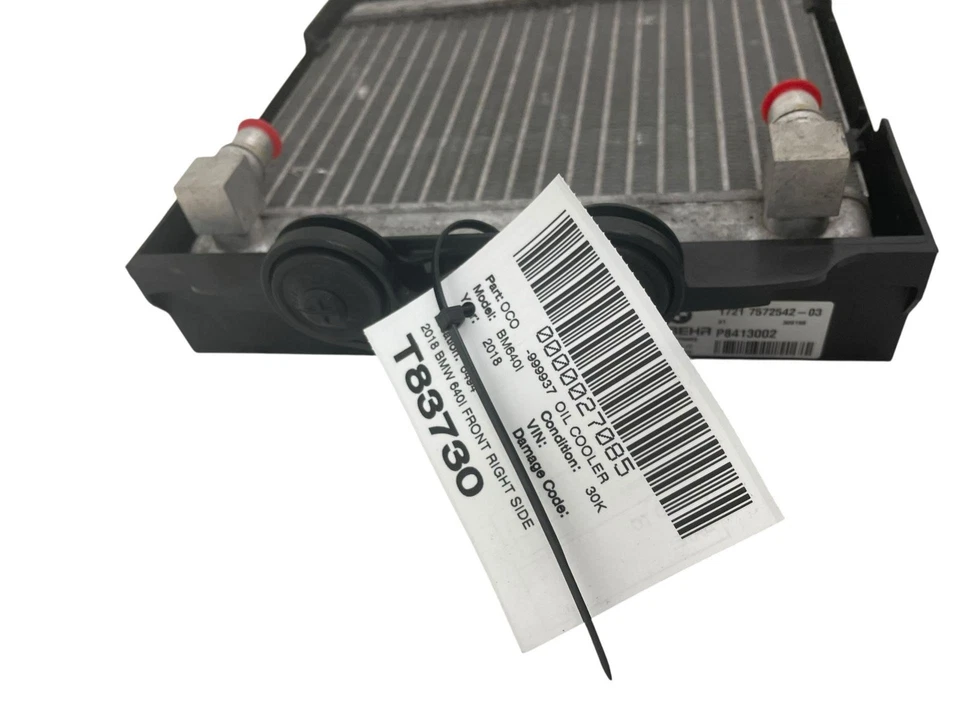 2018 BMW 640I FRONT RIGHT SIDE AUXILIARY OIL COOLER RADIATOR 1721757254203 OEM - Image 2 of 4