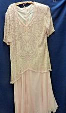 ALFRED ANGELO 100% SILK PINK BEADED DRESS SIZE 16