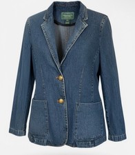 Vintage Lauren Ralph Lauren Jeans Co. Denim Blazer with Gold Crest Buttons P/S