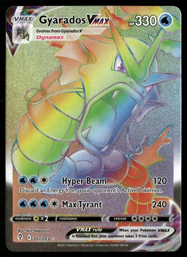 GYARADOS VMAX 207/203 RAINBOW RARE EVOLVING SKIES POKEMON HOLO NM