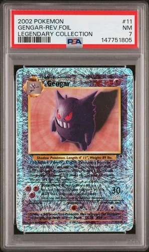 2002 POKEMON LEGENDARY COLLECTION #11 GENGAR-REVERSE FOIL PSA 7