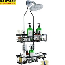 Rustproof Adjustable Shower Caddy Large Storage Organizer W/ Hooks Baskets New