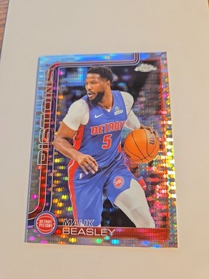 2025-26 Topps Chrome PULSAR REFRACTOR SP Malik Beasley Detroit Pistons Card 