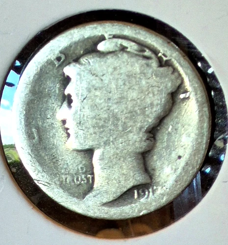 1917 Mercury Dime AG About Good or Less 90% Silver 10c US Coin Collectible