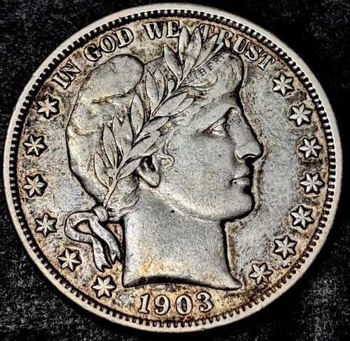 1903-O Better date Barber half dollar, XF/AU bold strike. Completely Original!!!