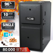 80,000 BTU 96% Propane/Natural Gas Furnace, Multi-Positional 1-Stage 9-Speed R32