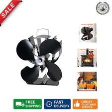 Durable Anodized Aluminum Wood Stove Fan – Efficient Heat Distribution, Cordless