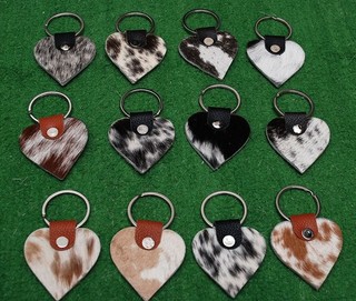 Cowhide keychain Hair On Leather Key Chain (12 key chain) Real Hair On Hide 5155