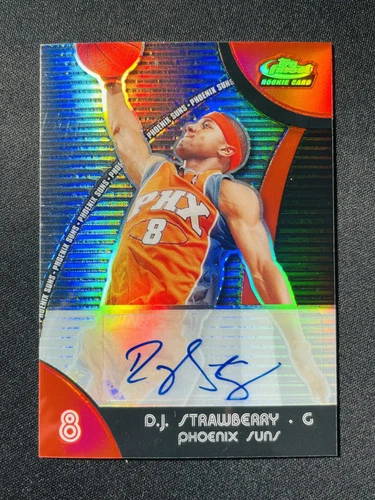 2007-08 Topps Finest Rookie Auto D.J. Strawberry RC Refractor #86 Suns XV44