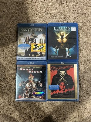 Van Helsing+ Legion+ Ghost Rider+ V For Vendetta, new sealed Blu-ray very nice,
