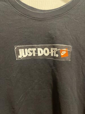 Nike Just Do It Box Logo T Shirt 2XL Burn Smash Mix Risk Spike