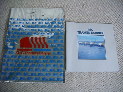 60er Jahre GLC Thames Barrier Information & Guide Book + Tragetasche