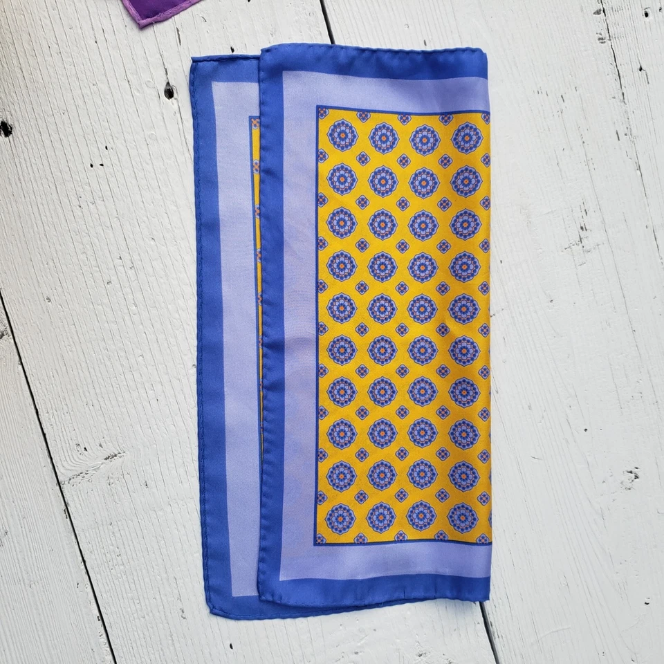 Nuevo Pañuelo Ted Baker London Para Hombre Tejido Estampado 13" 100% Seda NUEVO Foto 3 de 4