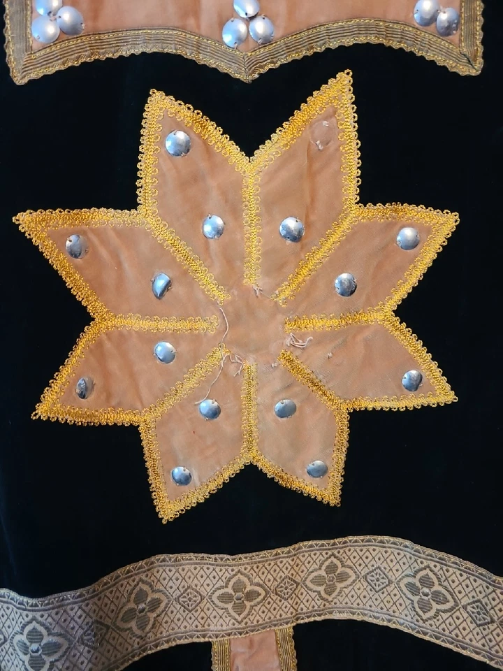 Túnica de colección negra dorada Pascua Cosplay abrigo renacentista LARP disfraz Foto 2 de 4