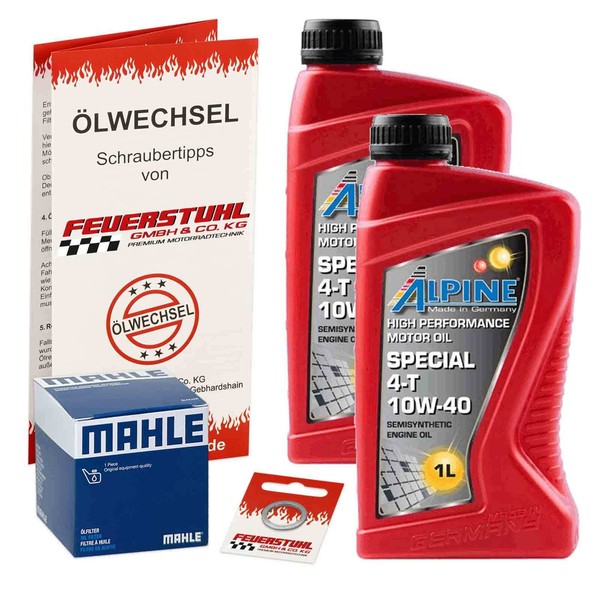 Honda Forza 300 (NF04) 13-16, Alpine 10W40 ÖL + Mahle ÖLfilter, MotoröL Set-image