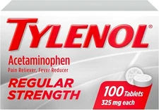 Tylenol Regular Strength Tablets with 325 mg Acetaminophen, 100 Ct