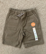 NWT Boys Jumping Beans Twill Solid Khaki Tan Drawstring Shorts: size 5