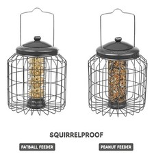 Image of Squirrel Proof Hanging Bird Peanut Fatball Feeder Heavy Duty Garden Wild Birds